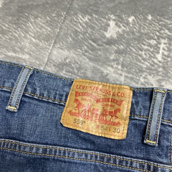 Levi's 559 Relaxed Fit Jeans Men's Size 54x30 Dark Blue Denim - Picture 9 of 10